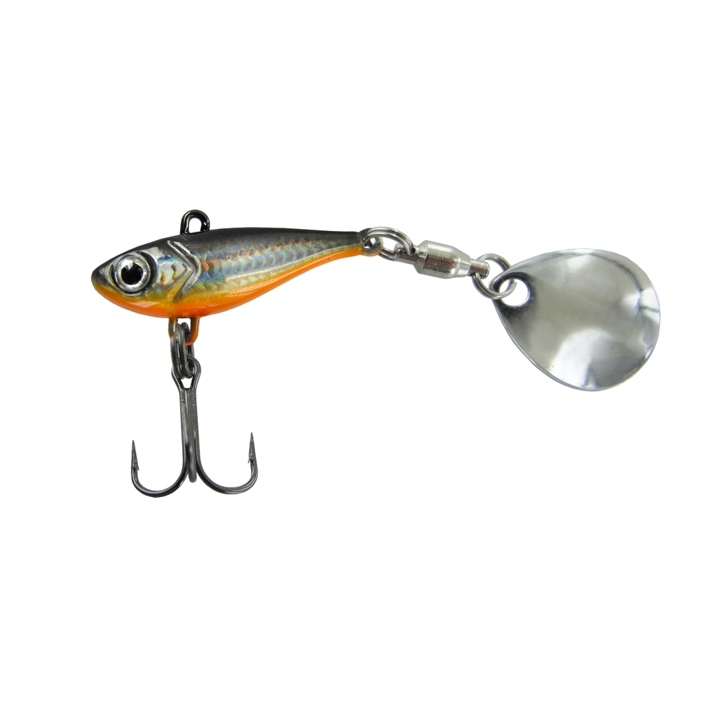 UV Jig Spinner,Silver-Red,7g.
