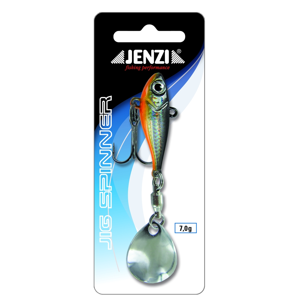 UV Jig Spinner,Silver-Red,7g.
