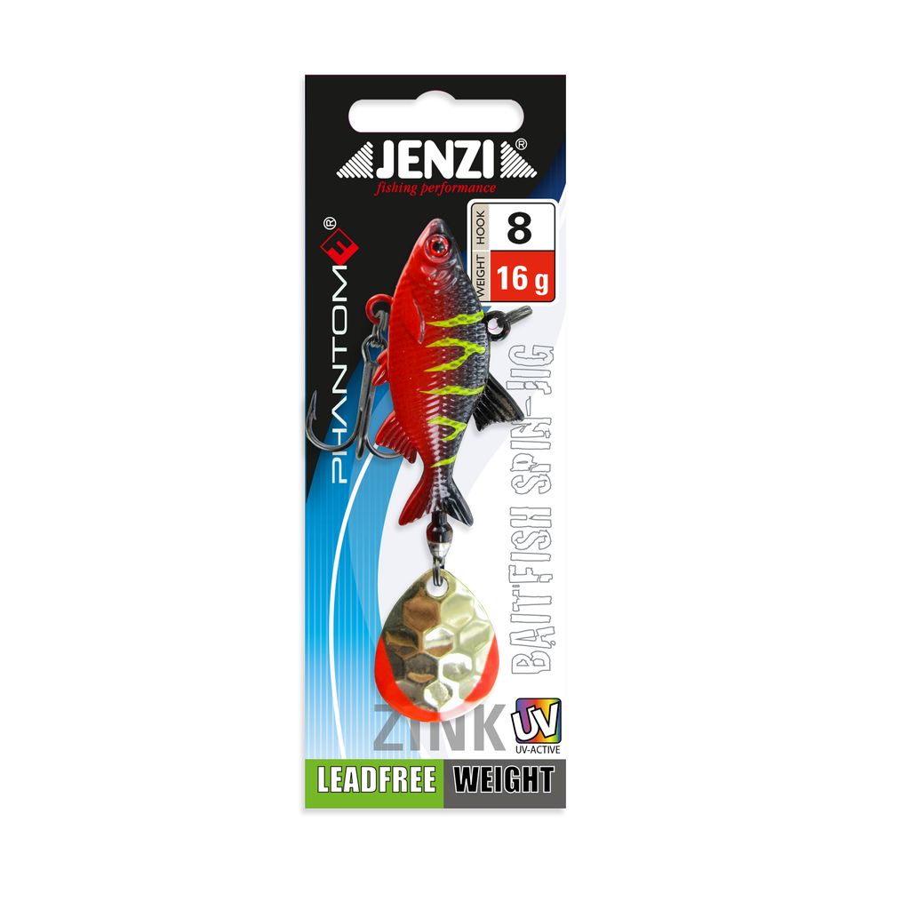 Spin-Jig, 16g. Zink, Red-Perch