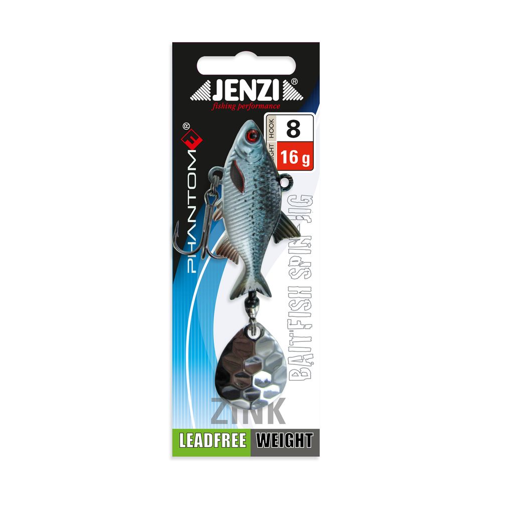 Spin-Jig, 16g. Zink, Baitfish