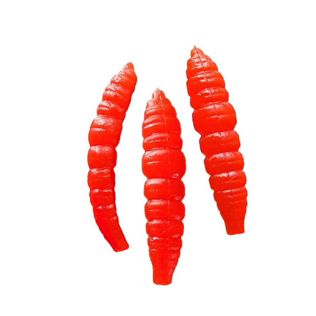 Bienenmaden-Imitat, 3 cm, Rot, Fish-Fl
