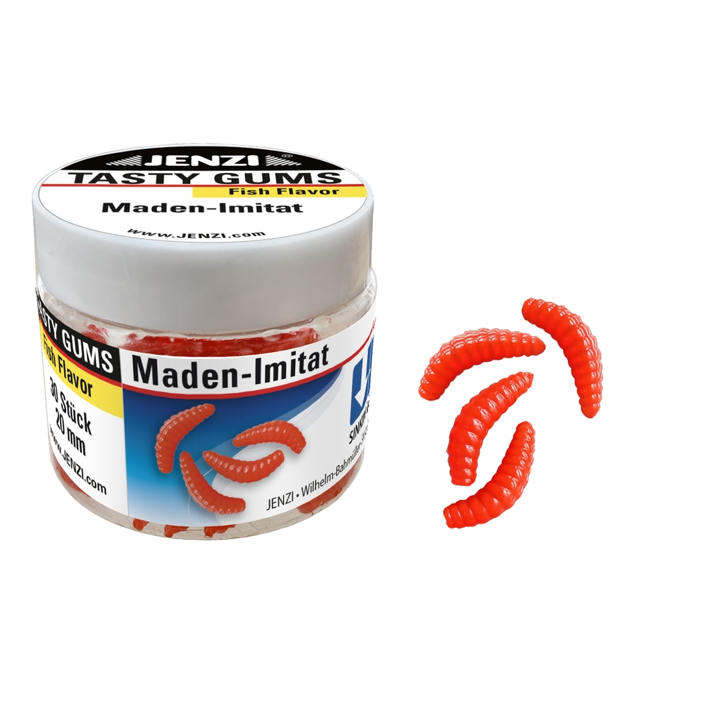 Maden-Imitat, 2 cm, rot, Fish-Fl