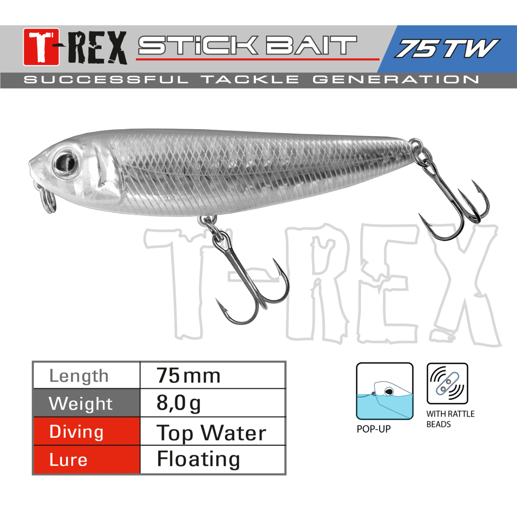 Wobbl.T-Rex Stic.Bait 75 TW C2