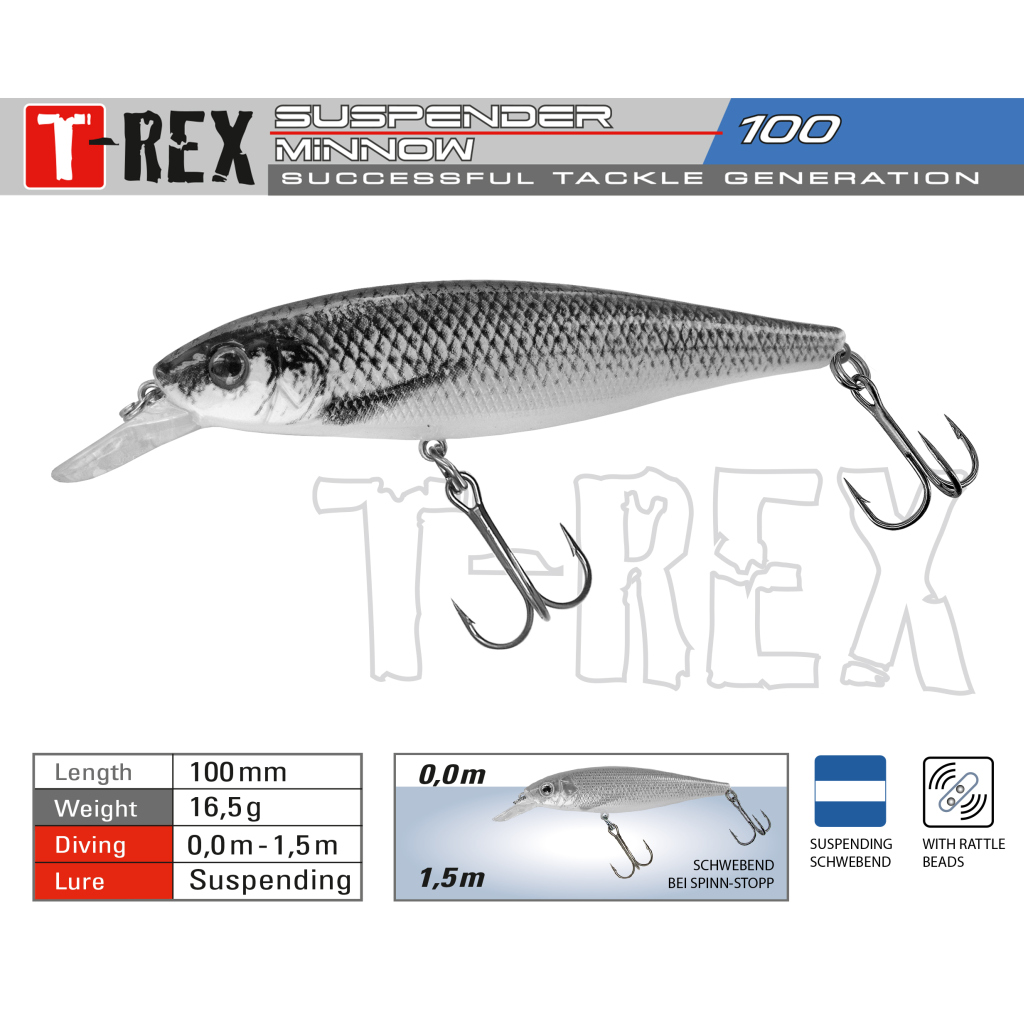 Wobbler T-Rex Suspend. 100 C.4