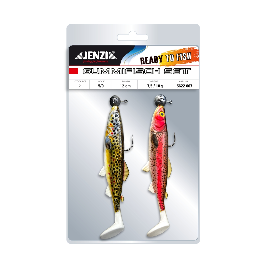 Gum.FishSet 2St 12cm 7,5+10gBrwTr+Trout