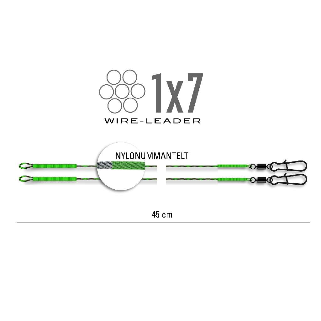 Stahlvorfach 45cm,Nylon.2 St