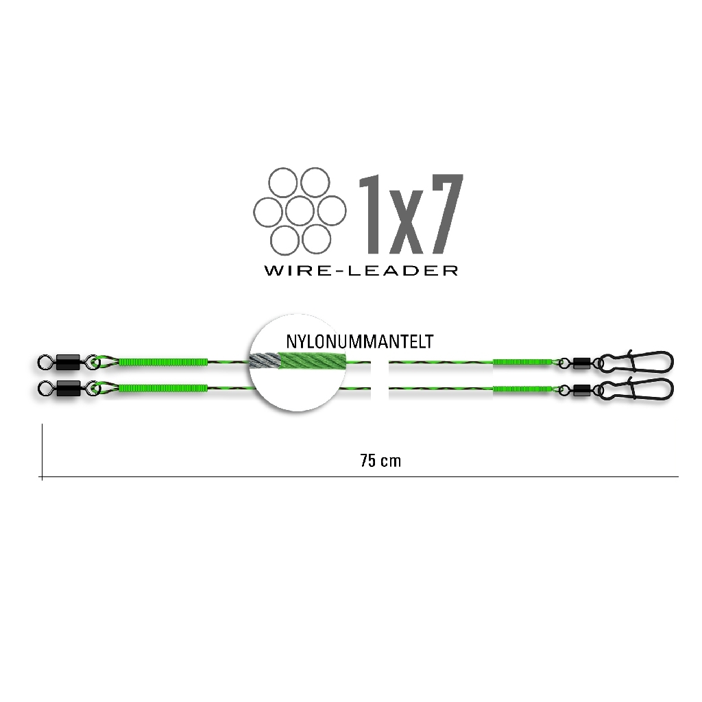 Stahlvorfach,70cm, Nylon,2st