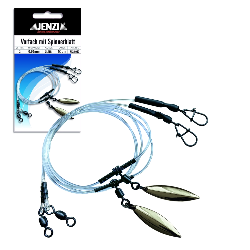 Vorf.m.Spinnerbl.silb. 50cm 0,80mm 2St.