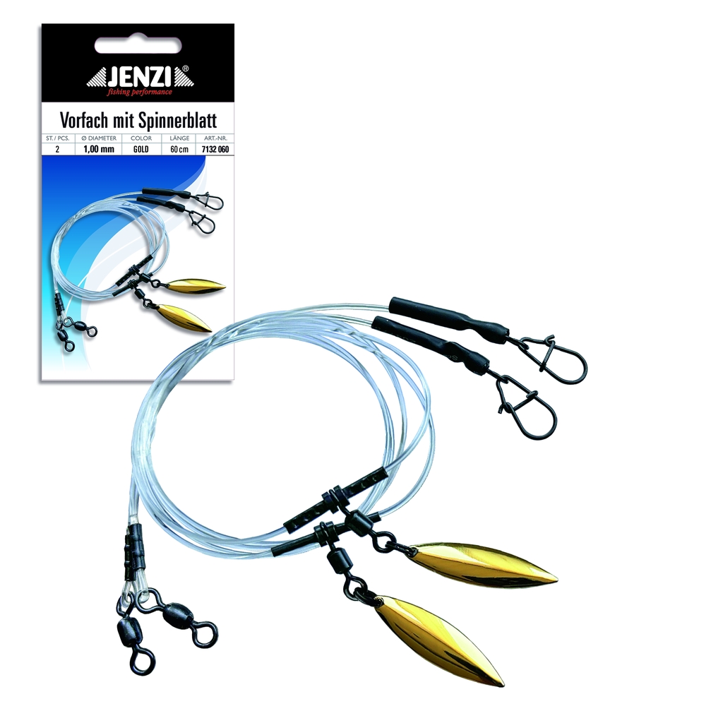 Vorf.m.Spinnerbl. gold 60cm 1,00mm 2St.