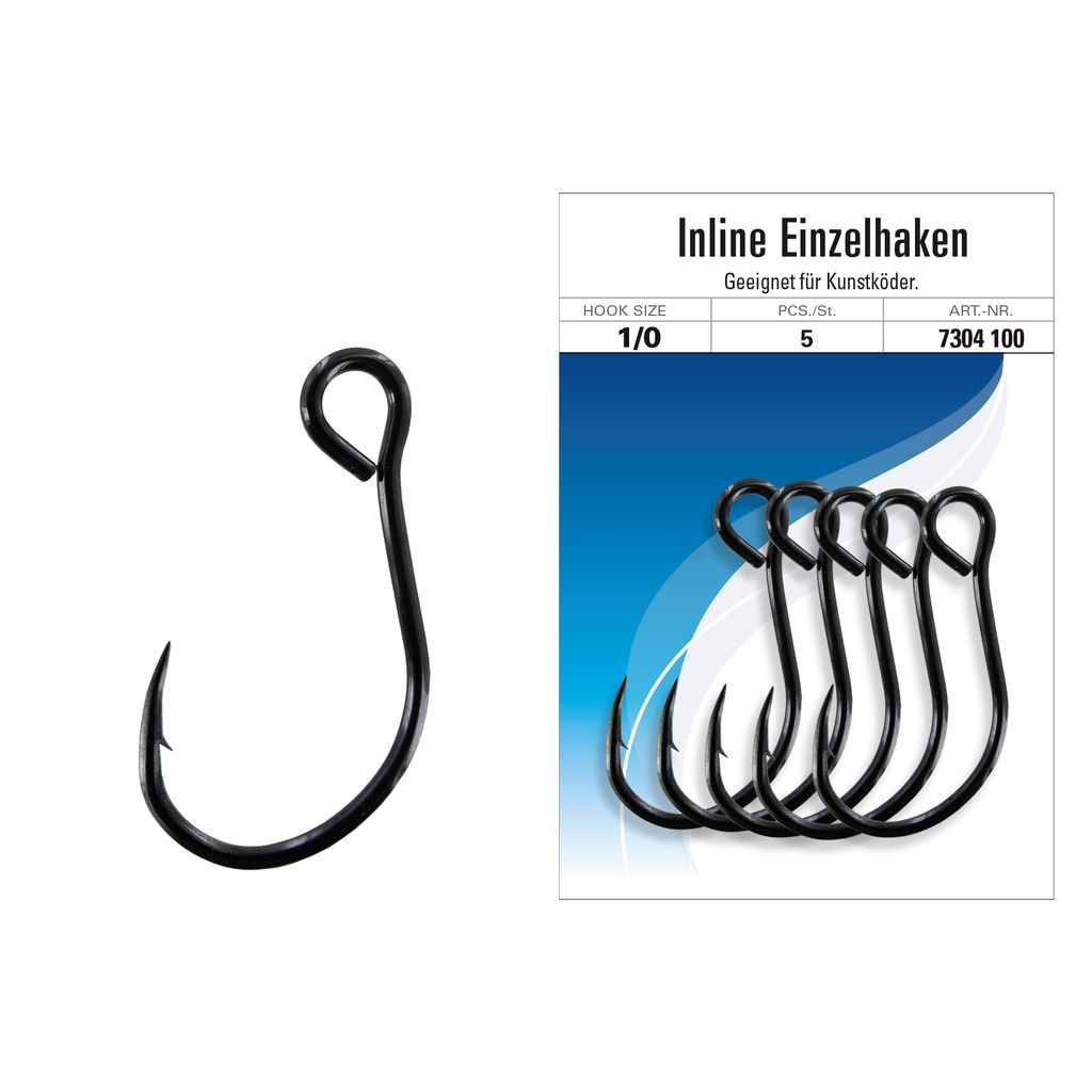 Inline Einzelhaken, 5St.Gr.1/0