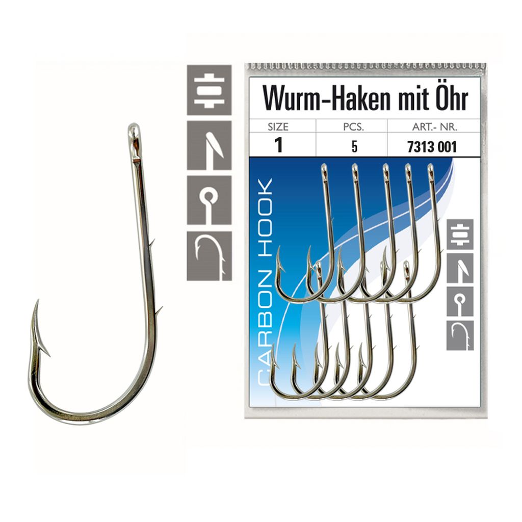 Wurmhaken Öhr Nickel  Lose, SB