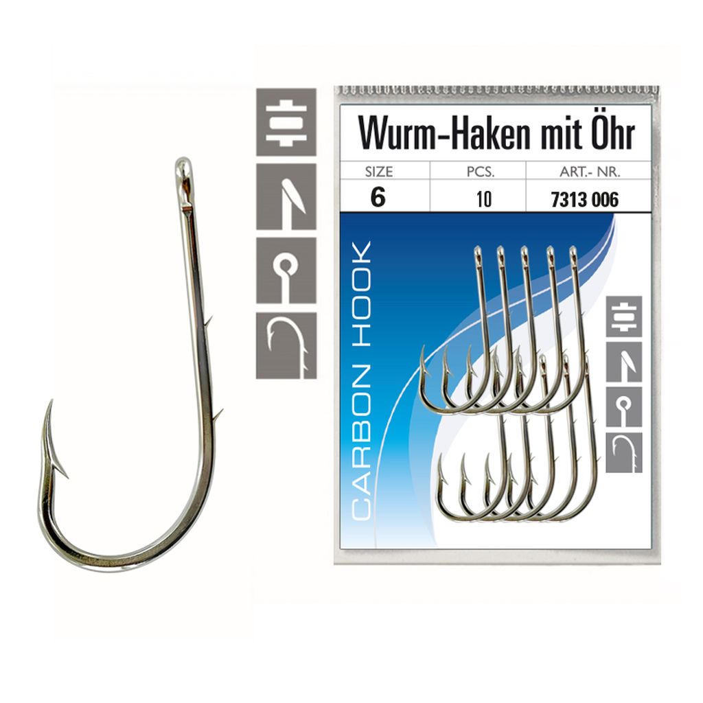 Wurmhaken Öhr Nickel  Lose, SB