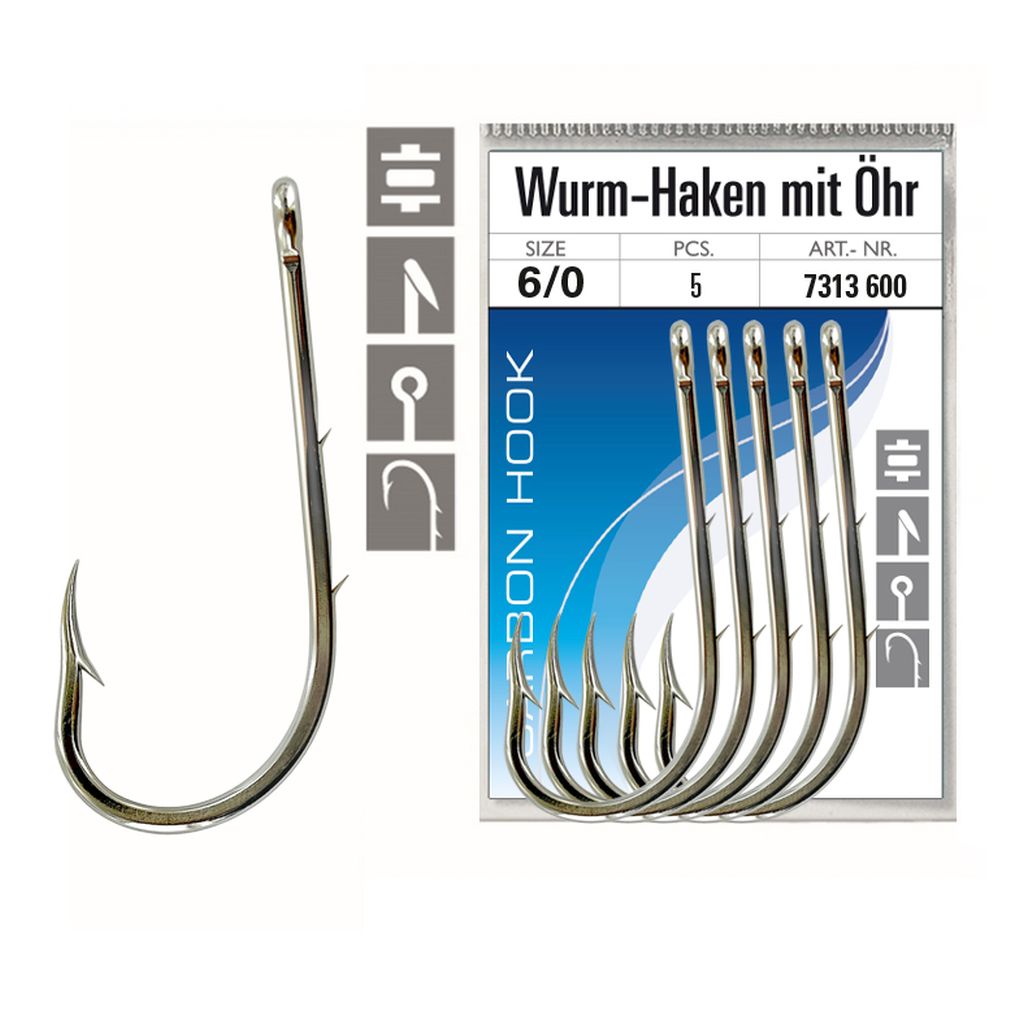 Wurmhaken Öhr Nickel  Lose, SB