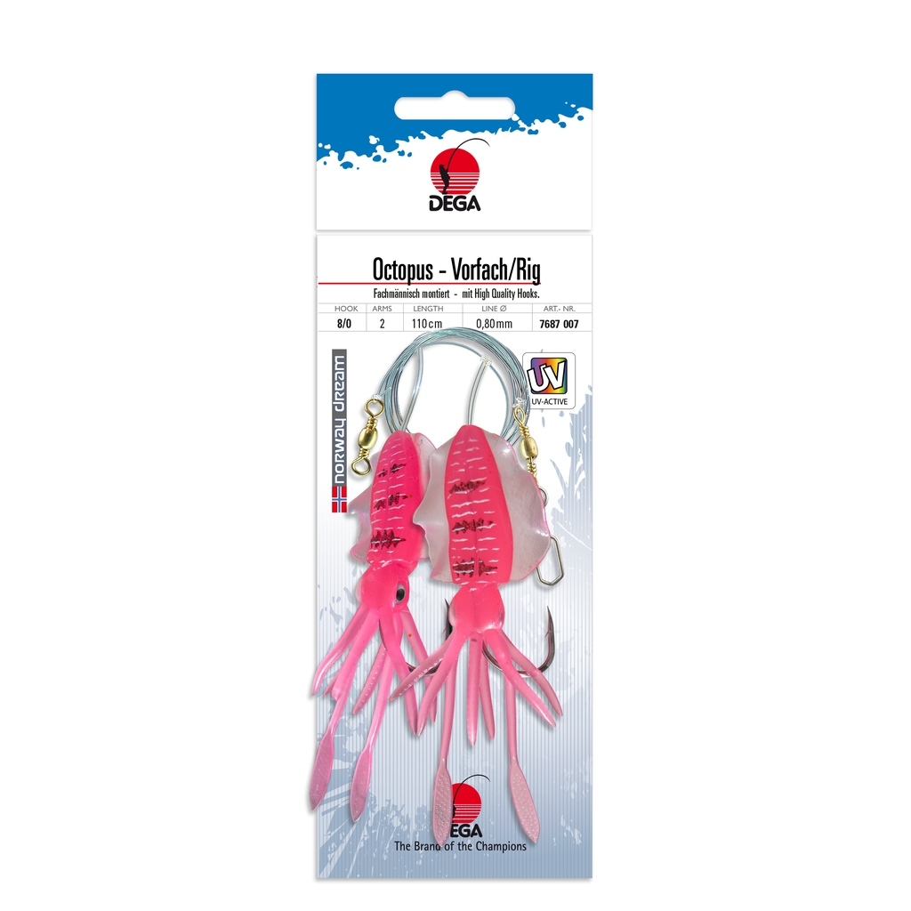 DEGA Octopus-Vorfach,UV-Pink