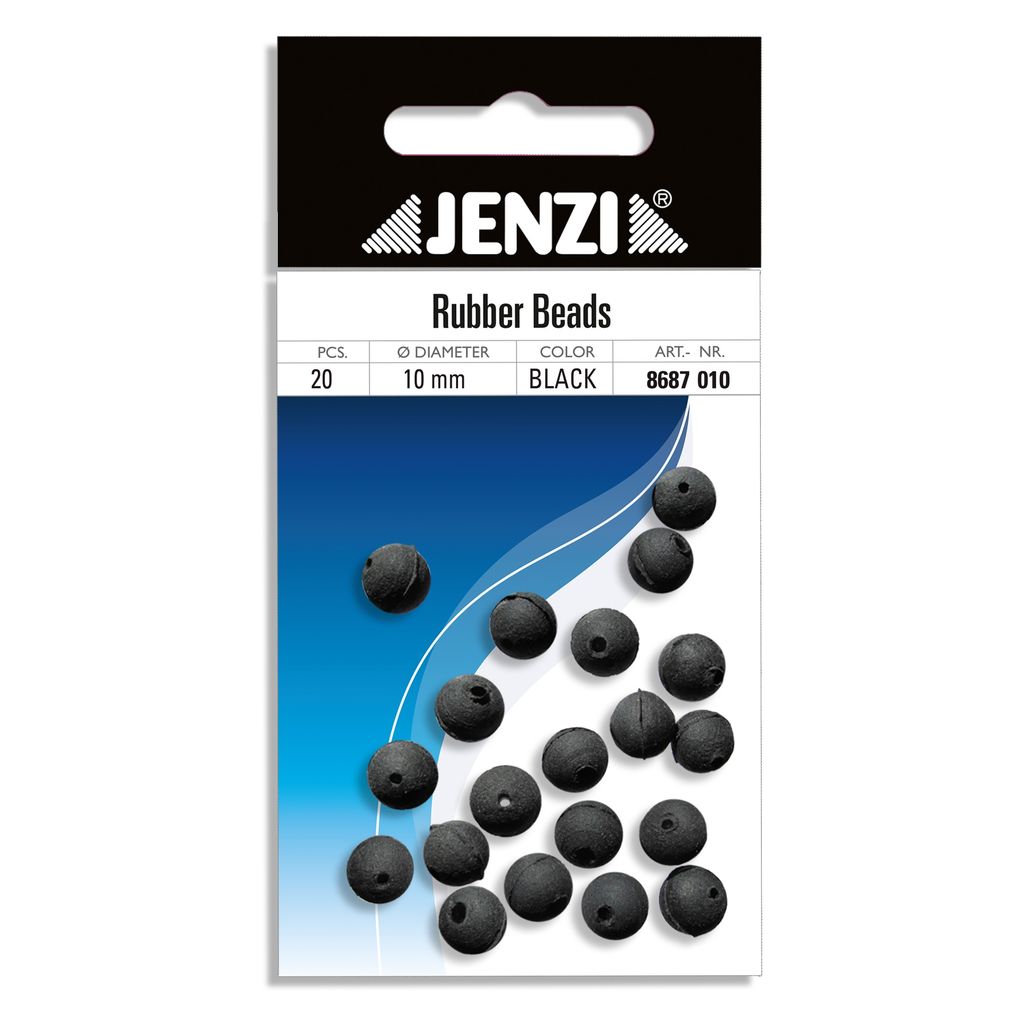 Gummi-Perlen Schwarz 10 mm. SB