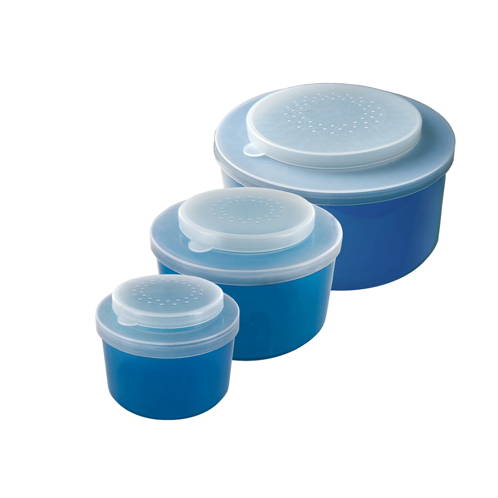 Köderdosen-Set, Inhalt 1/4L, 1/2L, 1L