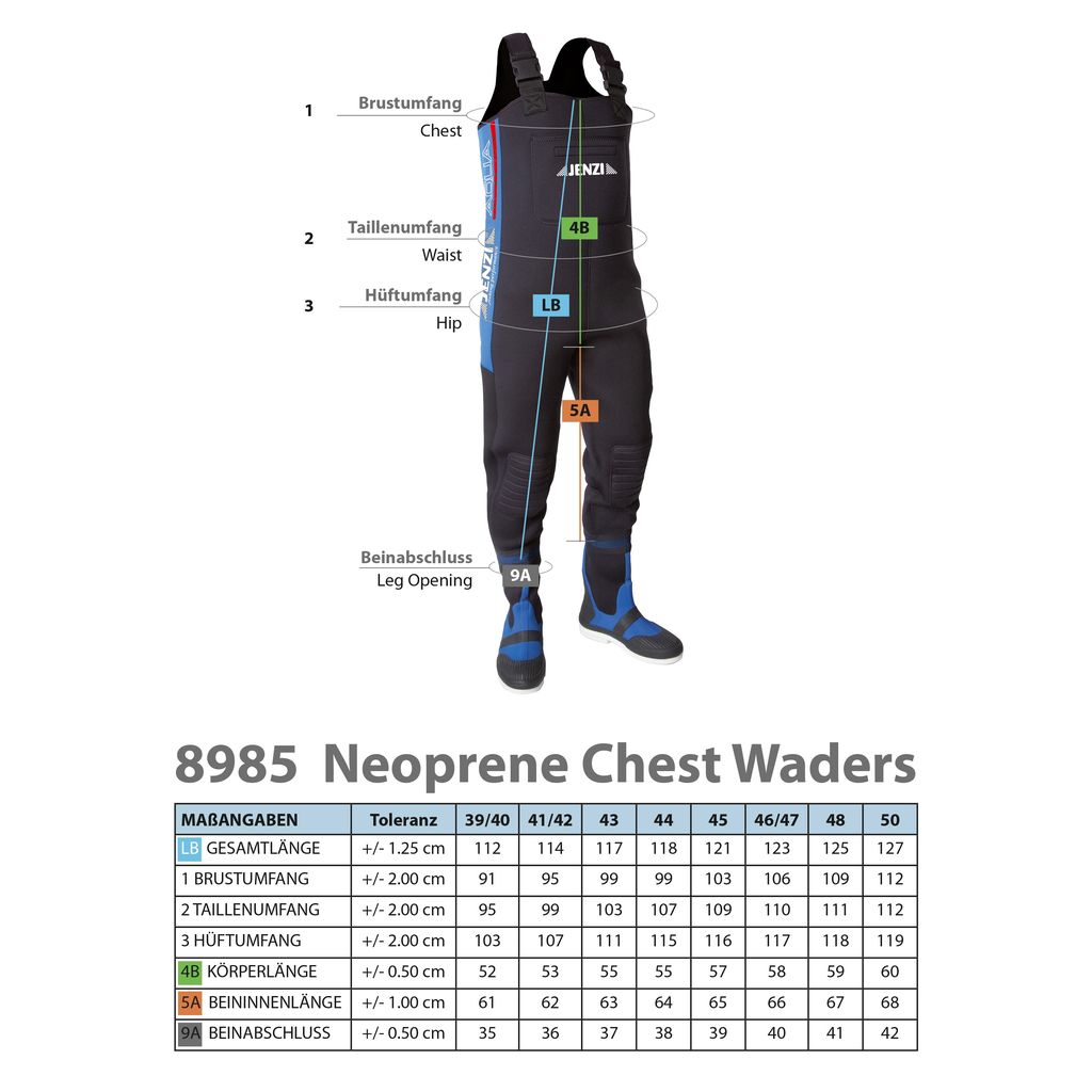 Neopren Wathose schwarz Gr.45
