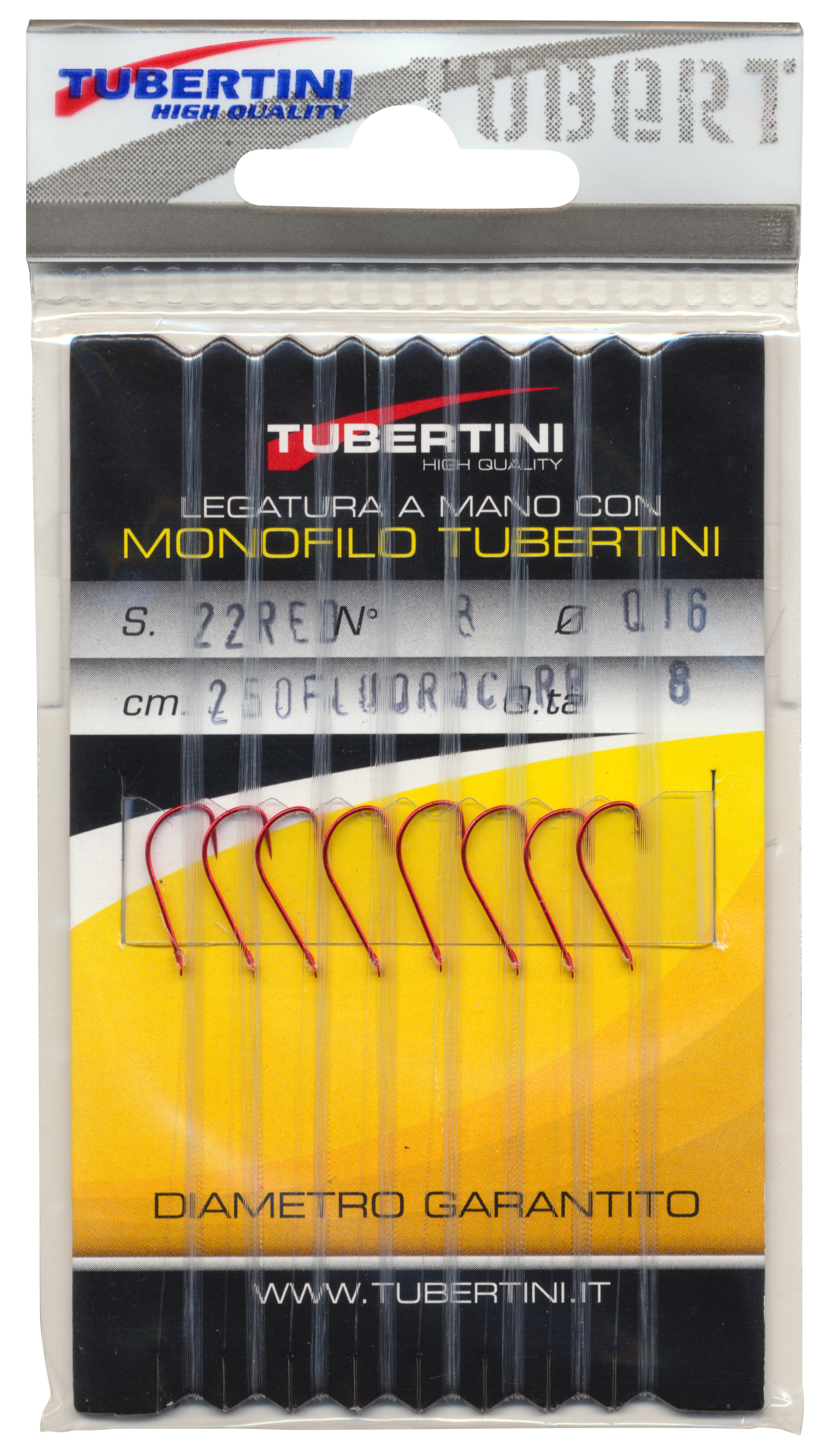 Haken S/N 22 rot gebunden Gr. 08 Ø 0,16 mm Fluocarbon