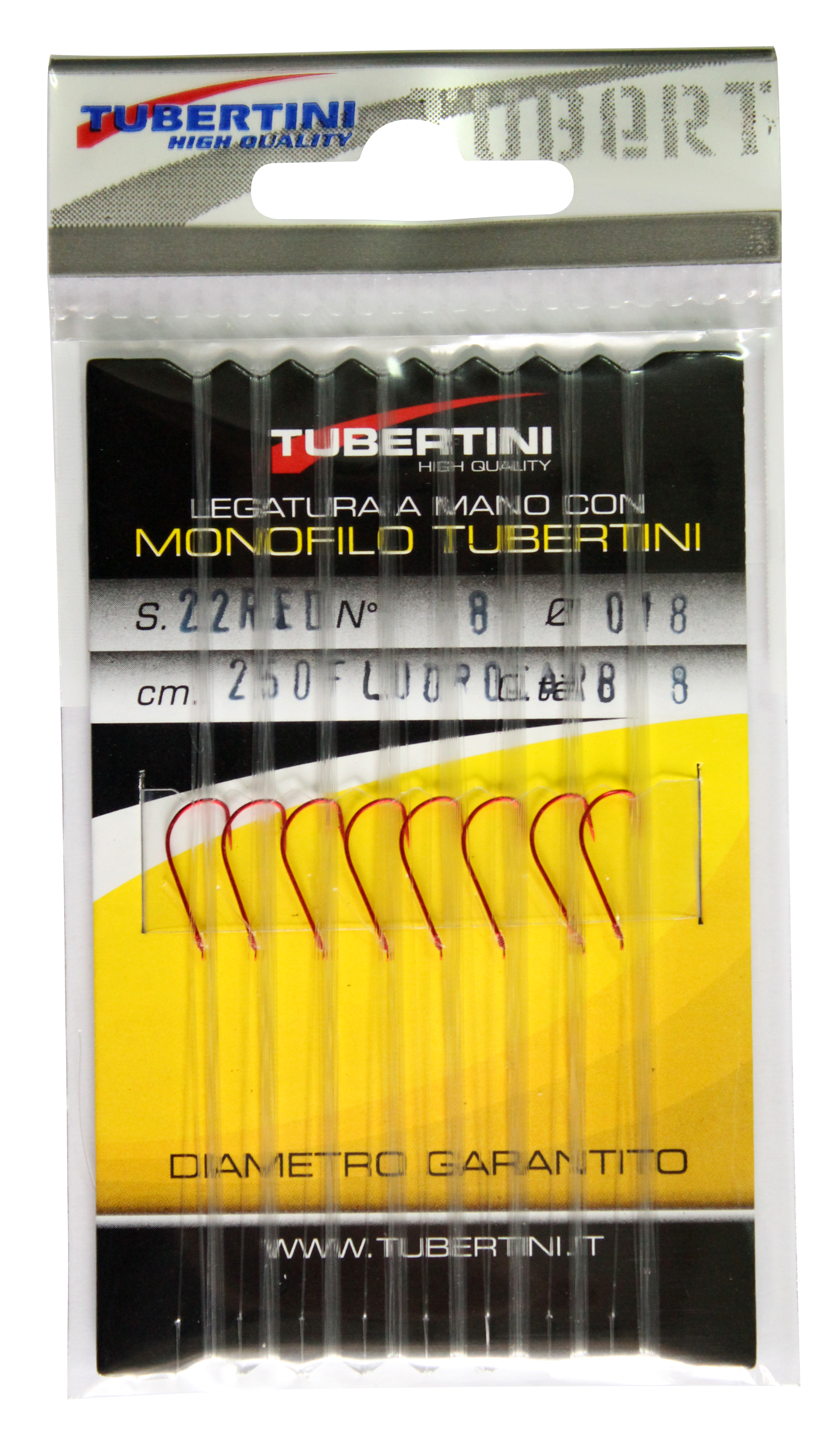 Haken S/N 22 rot gebunden Gr. 08 Ø 0,18 mm Fluocarbon
