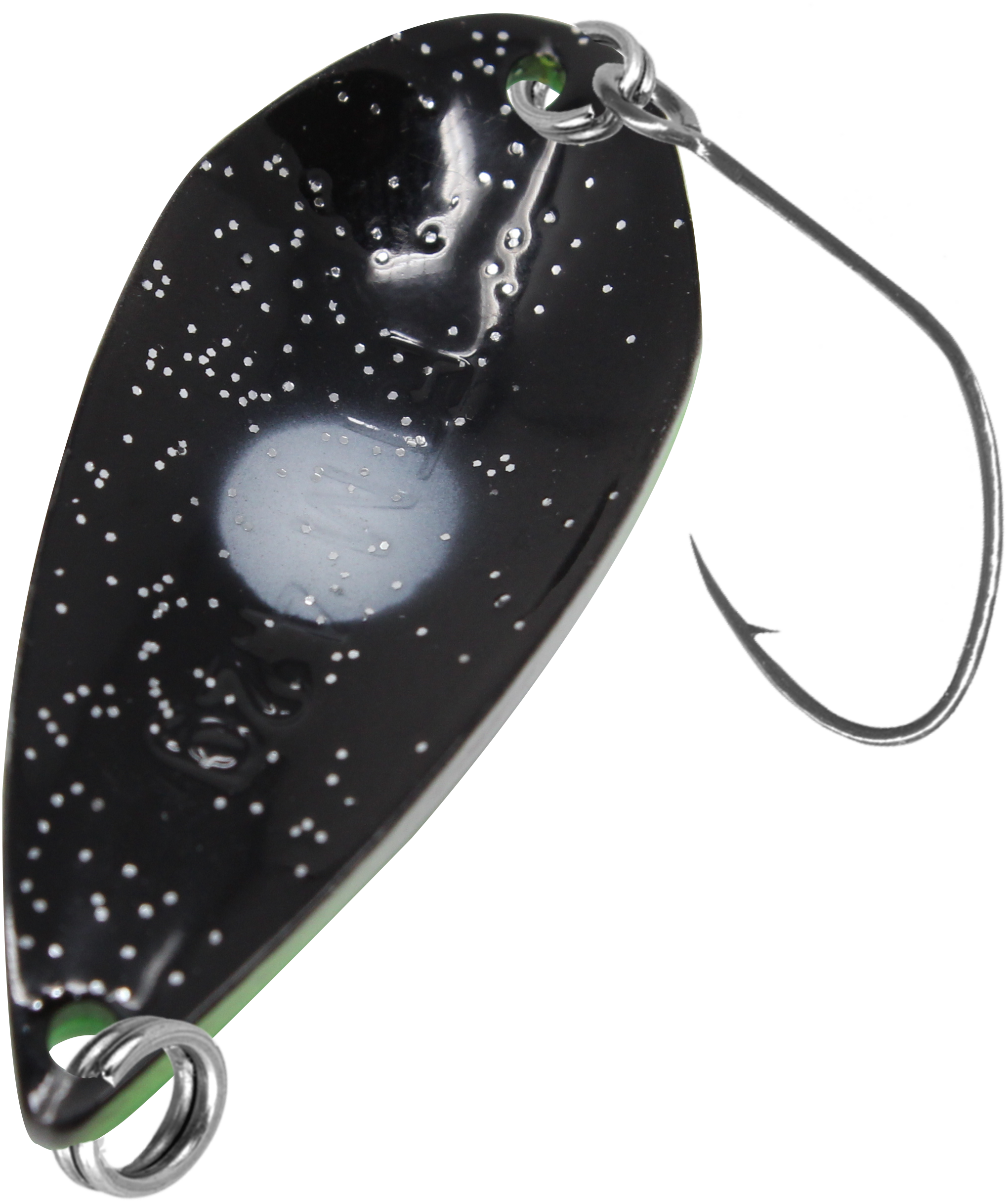 Spoon Tremo 0,9 g neon grün lumi / schwarz m. Glitter lumi