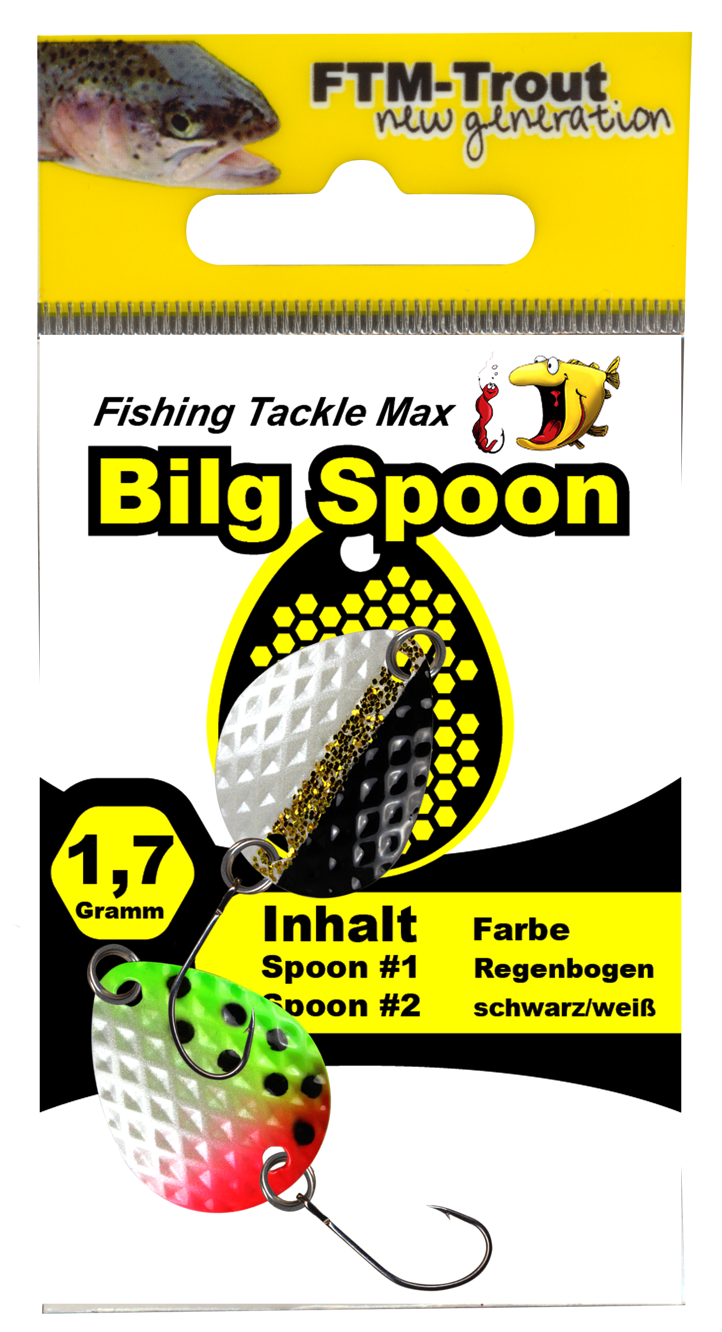 Bilg Spoon Inh. 2 Stück schwarz - weiß / Regenbogen 1,7g