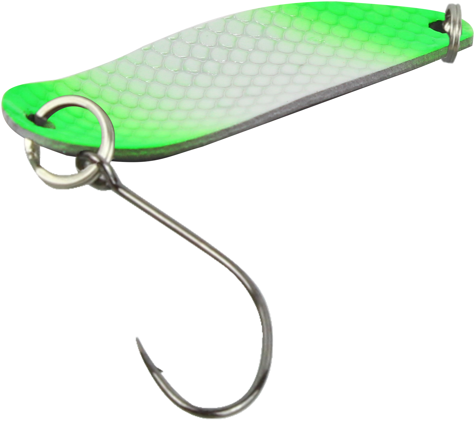 Spoon Hammer 2,4 g neon grün lumi / schwarz m. Glitter lumi