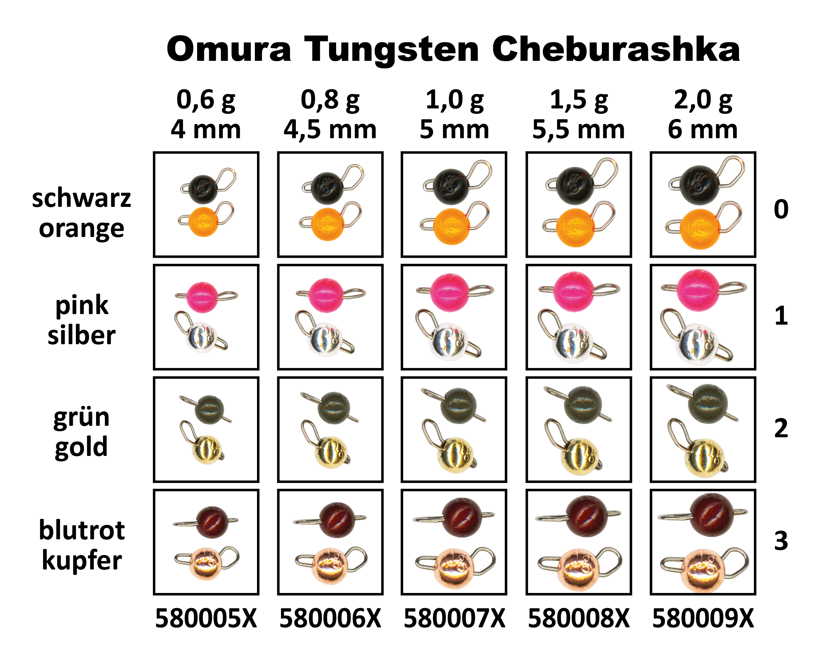 Omura Tungsten Cheburashka 1,0 g grün-gold