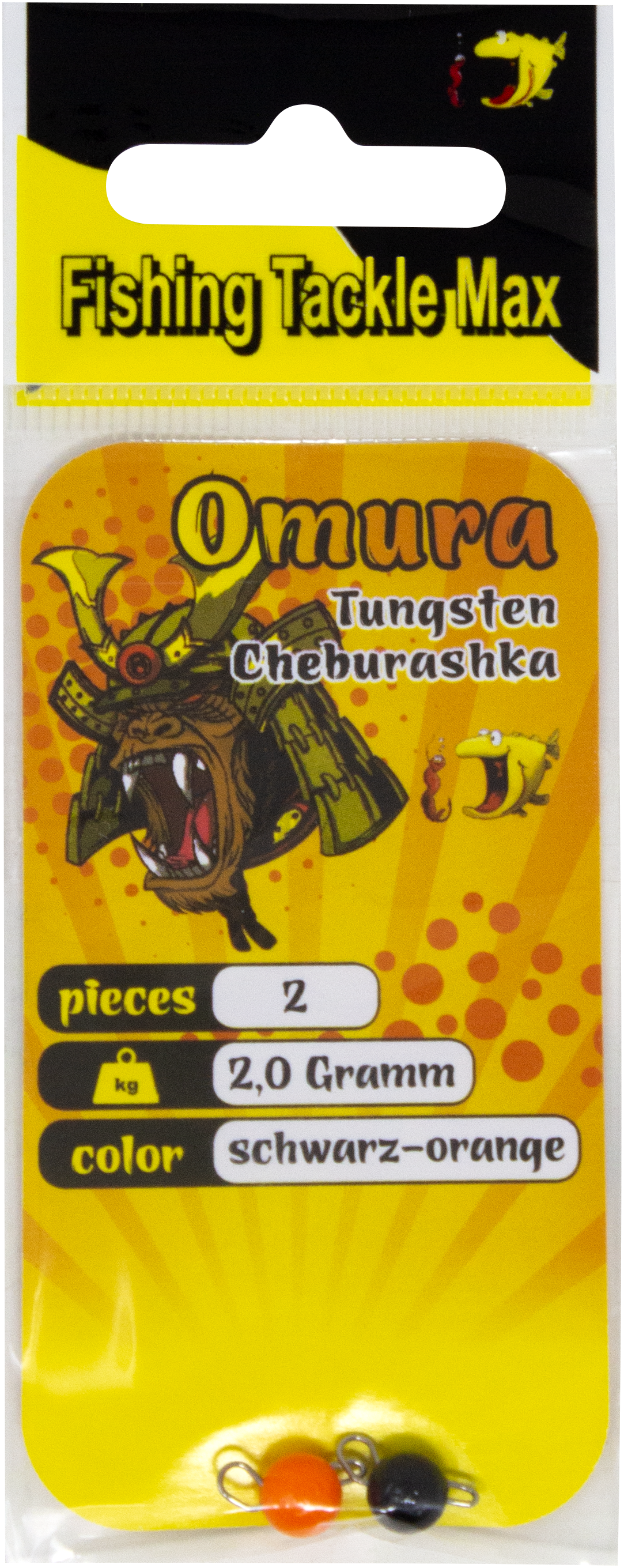 Omura Tungsten Cheburashka 2,0 g schwarz-orange