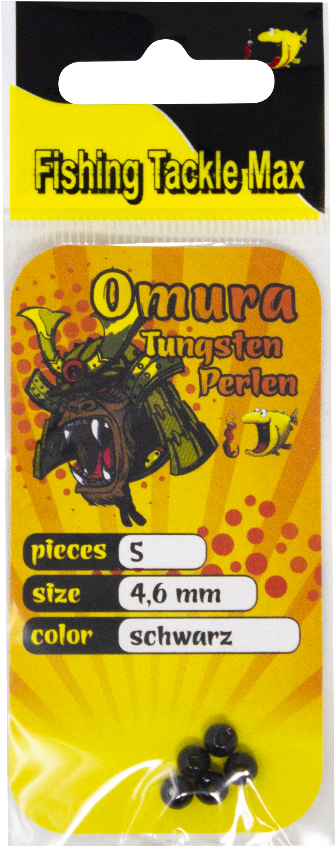 Tungsten Perle Omura rundes Loch Ø 4,6 mm schwarz