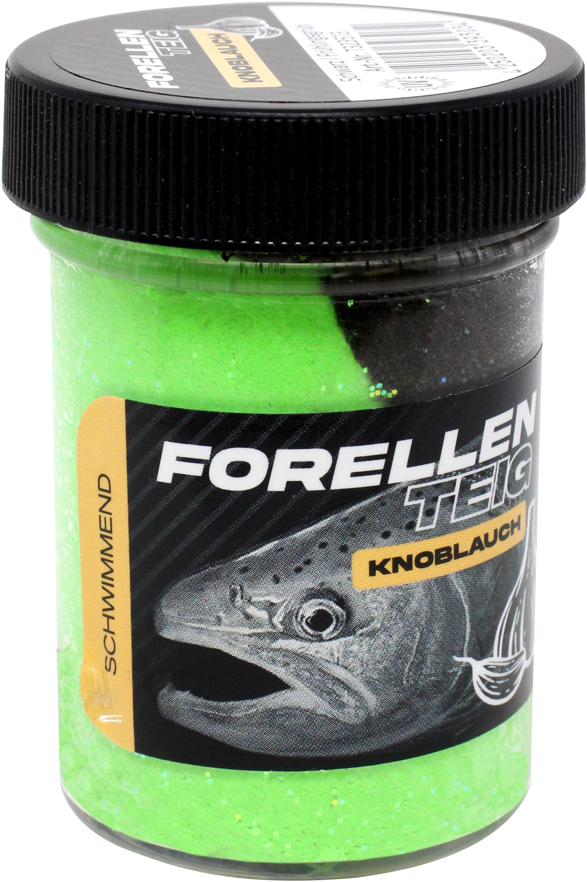 Forellenteig Knoblauch schwimmend 50 g Schwarz / Frühlingsgrün UV