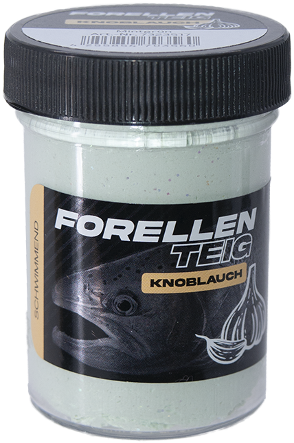 Forellenteig Knoblauch schwimmend 50 g Mintgrün