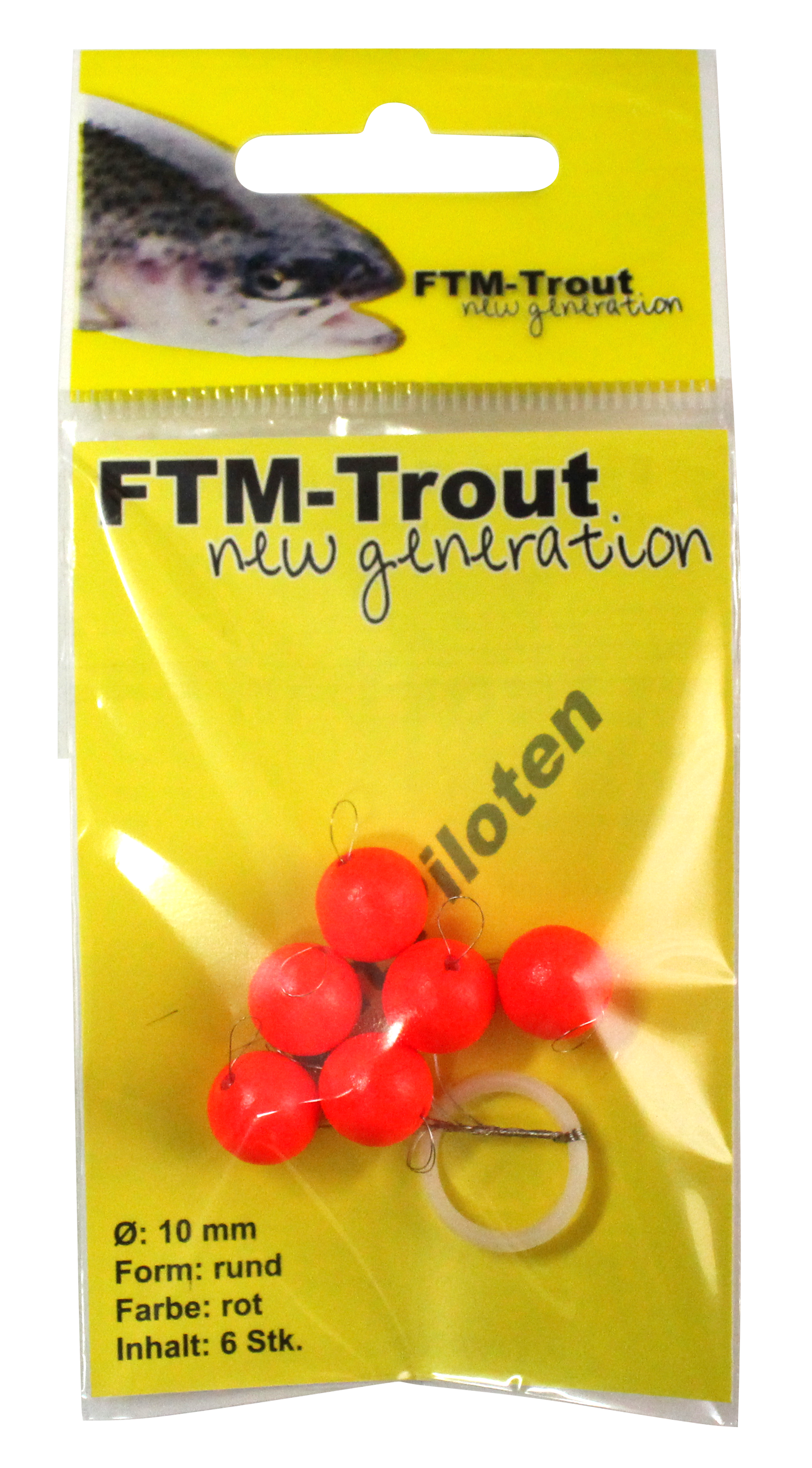 Trout Piloten rund rot Ø 10 mm Inh. 6 Stk.