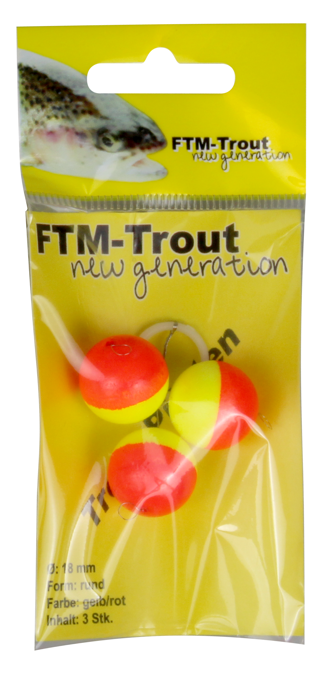 Trout Piloten rund orange / gelb Ø 18 mm Inh. 3 Stk.