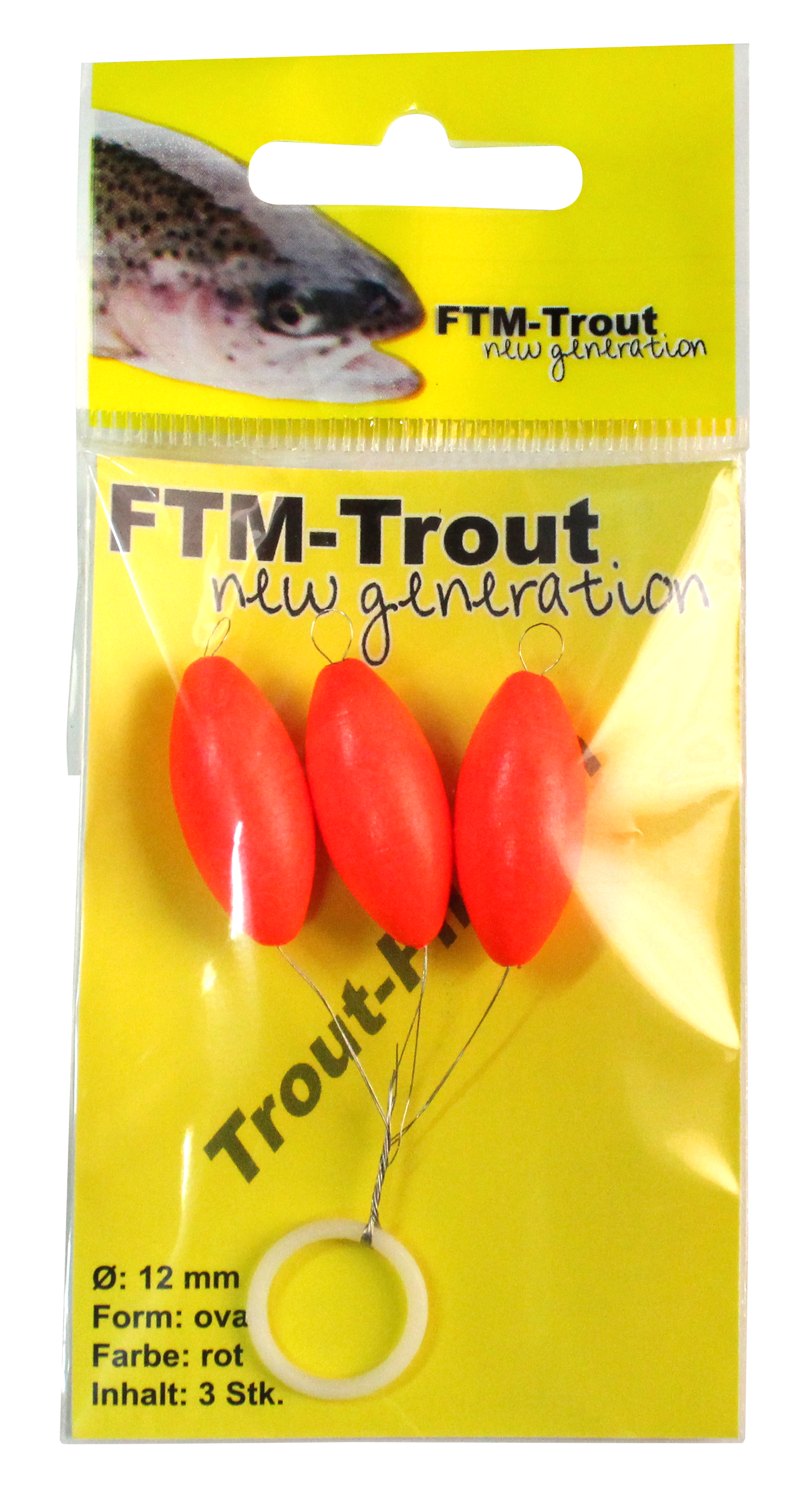 Trout Piloten oval rot Ø 12 mm Inh. 3 Stk.