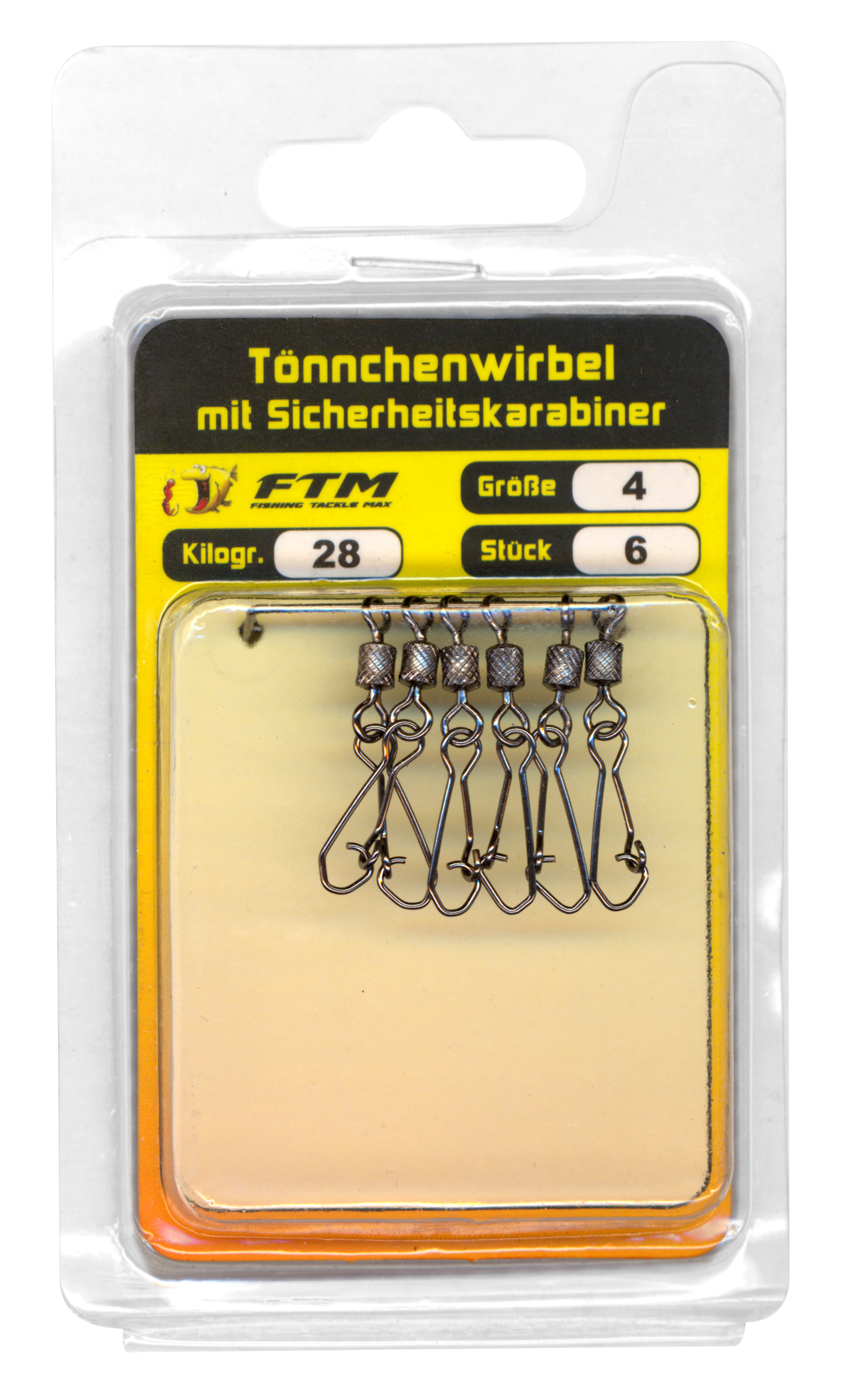 Tönnchenkarabiner m. Wirbel Gr. 4