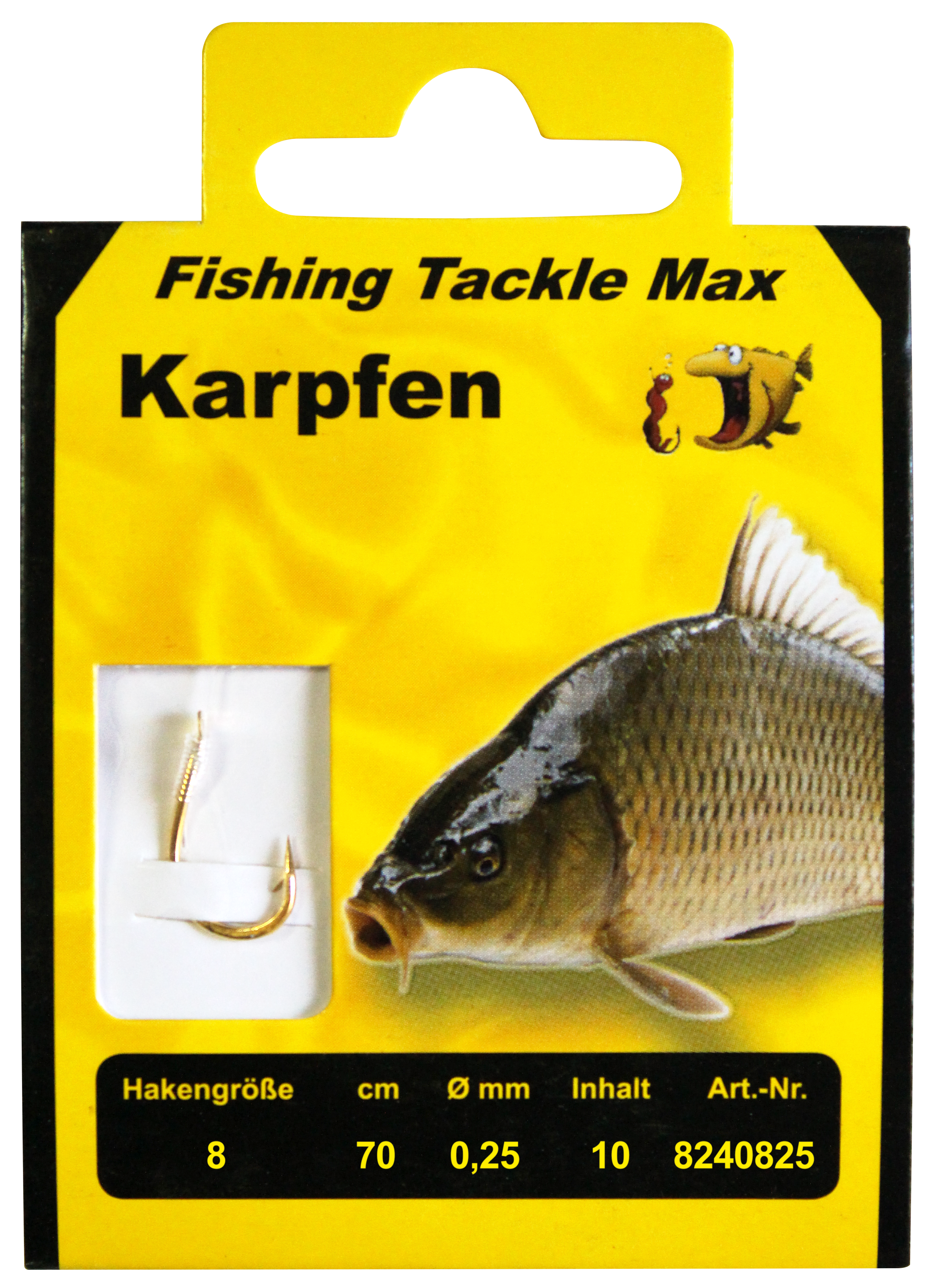 Haken geb. Karpfen  8 Ø 0,25 mm Inh. 10 Stk.