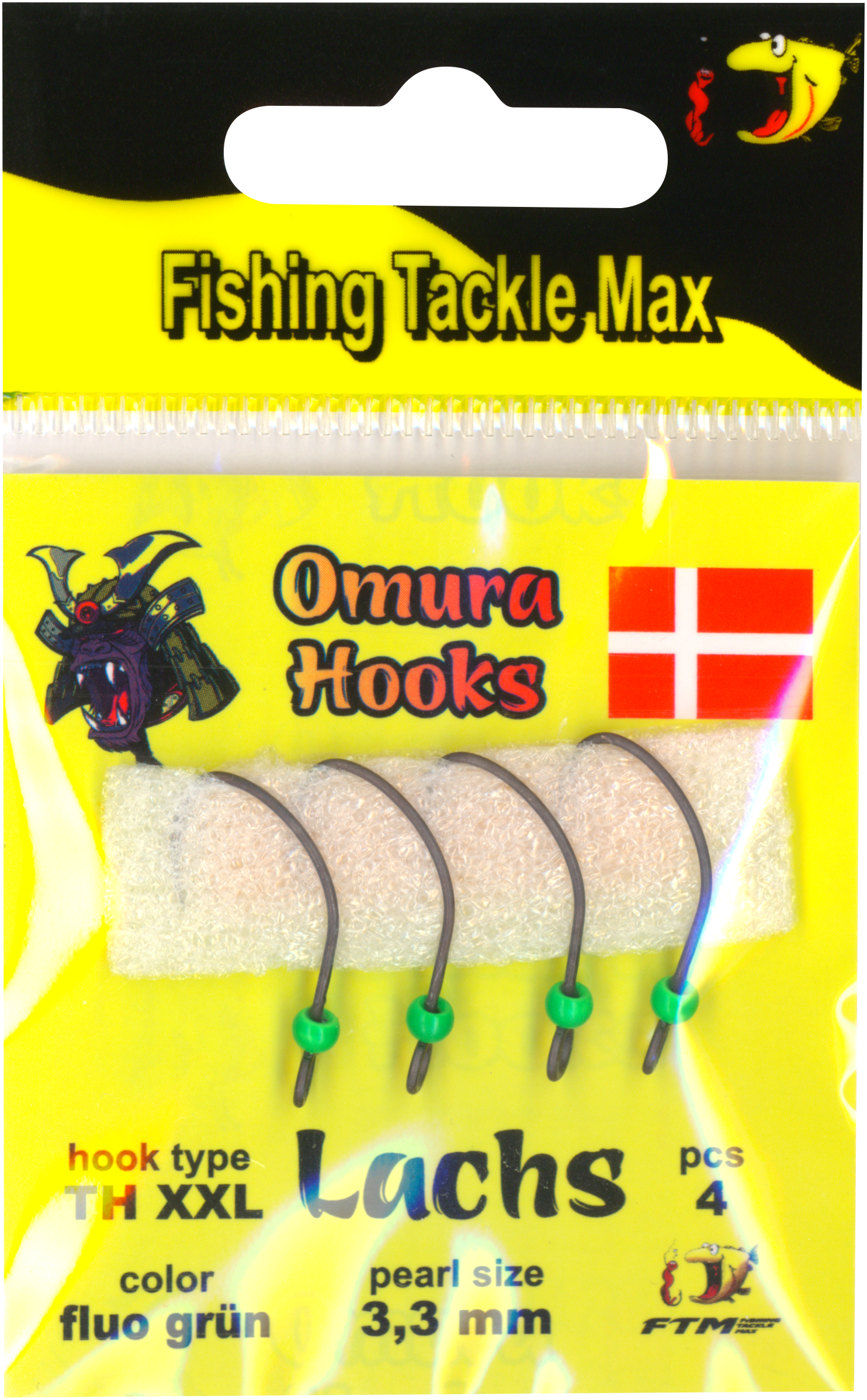 Omura Hook TH XXL fluo grün 3,3 mm 0,42 g 4 Stk.