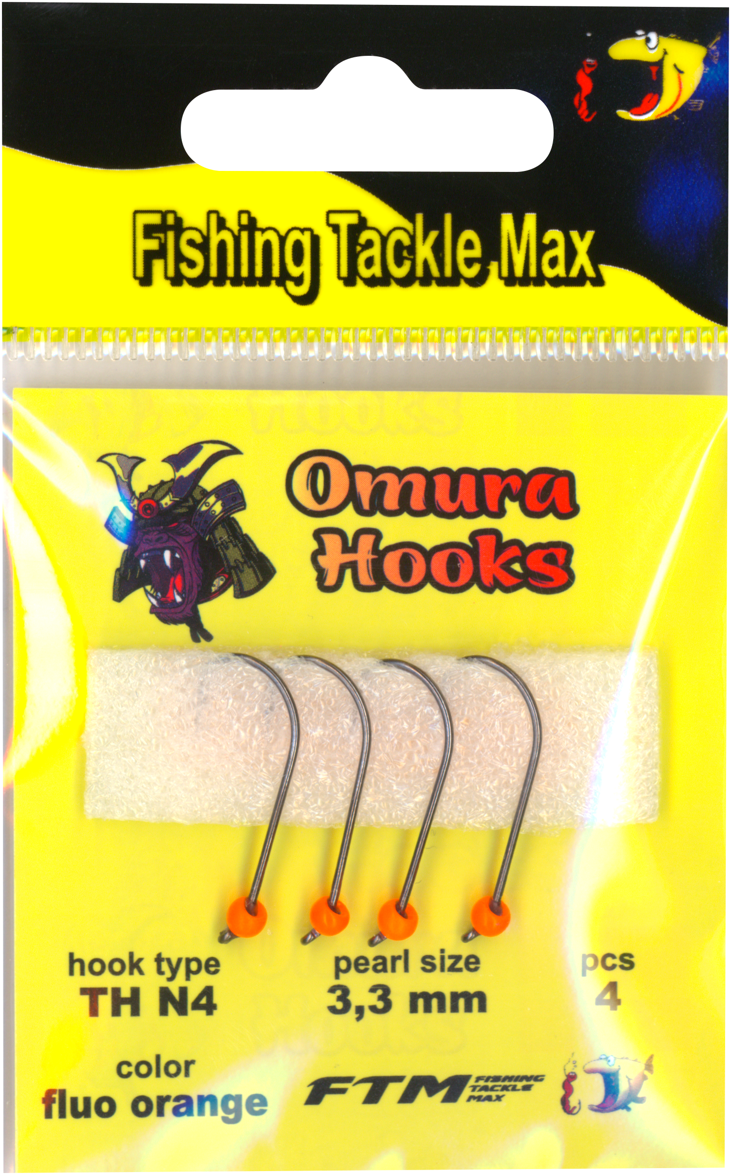Omura Hook TH N4 fluo orange 3,3 mm 0,39 g 4 Stk.