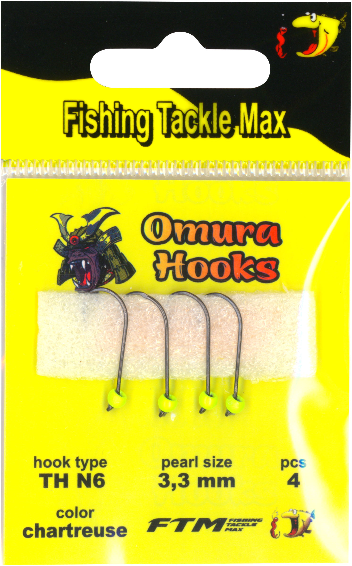 Omura Hook TH N6 chartreuse 3,3 mm 0,34 g 4 Stk.