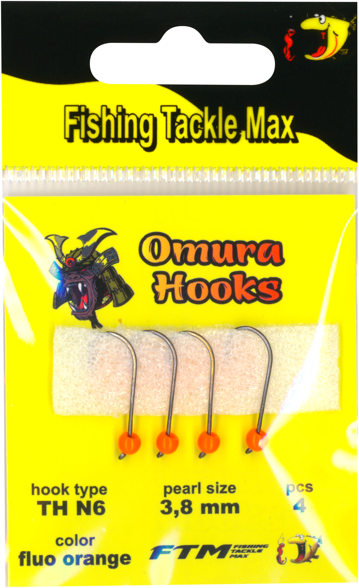 Omura Hook TH N6 fluo orange 3,8 mm 0,53 g 4 Stk.