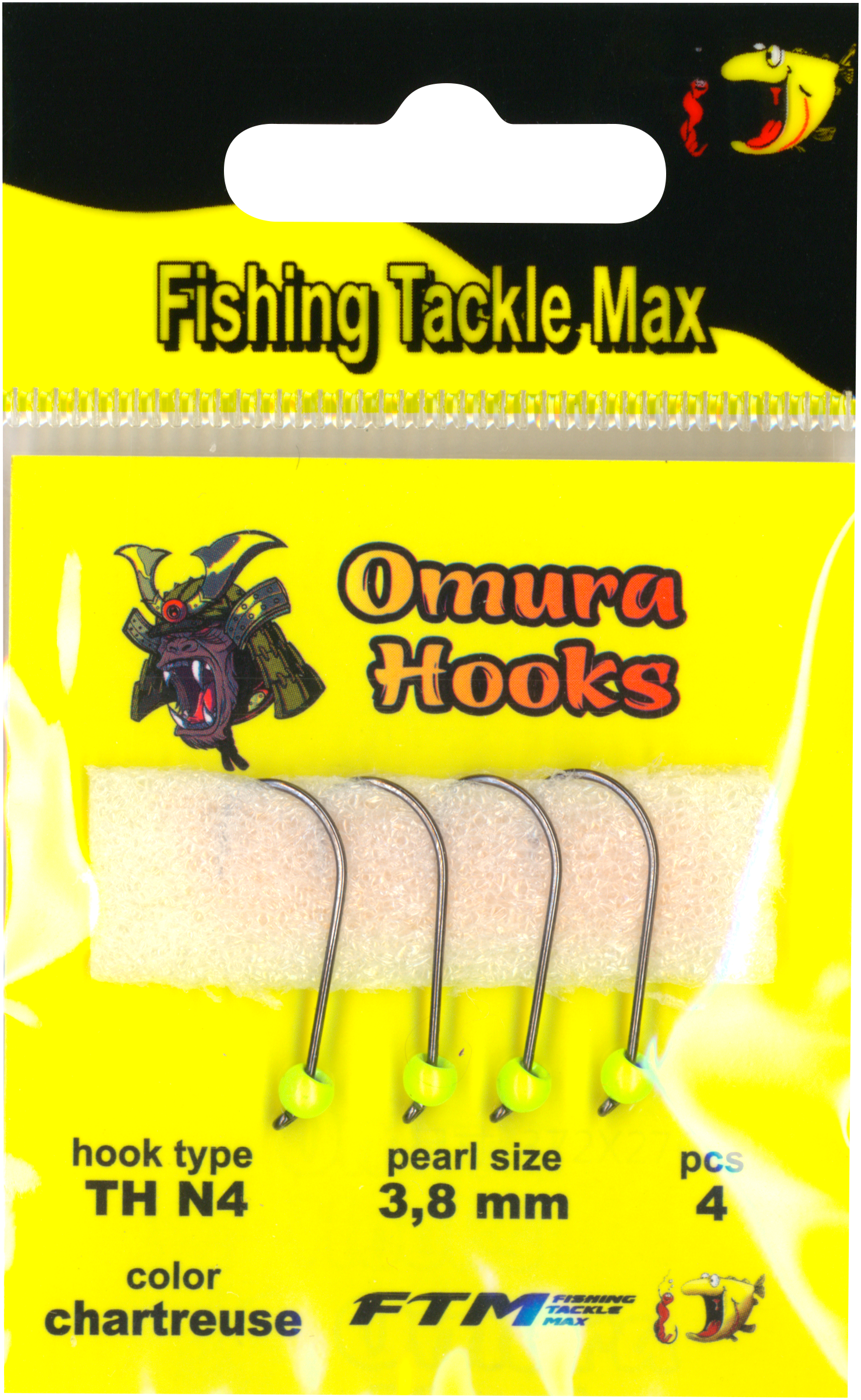 Omura Hook TH N4 chartreuse 3,8 mm 0,58 g 4 Stk.