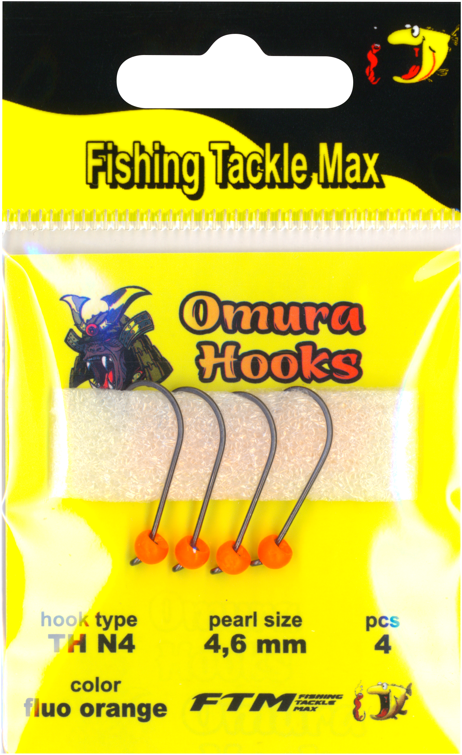 Omura Hook TH N4 fluo orange 4,6 mm 0,80 g 4 Stk.