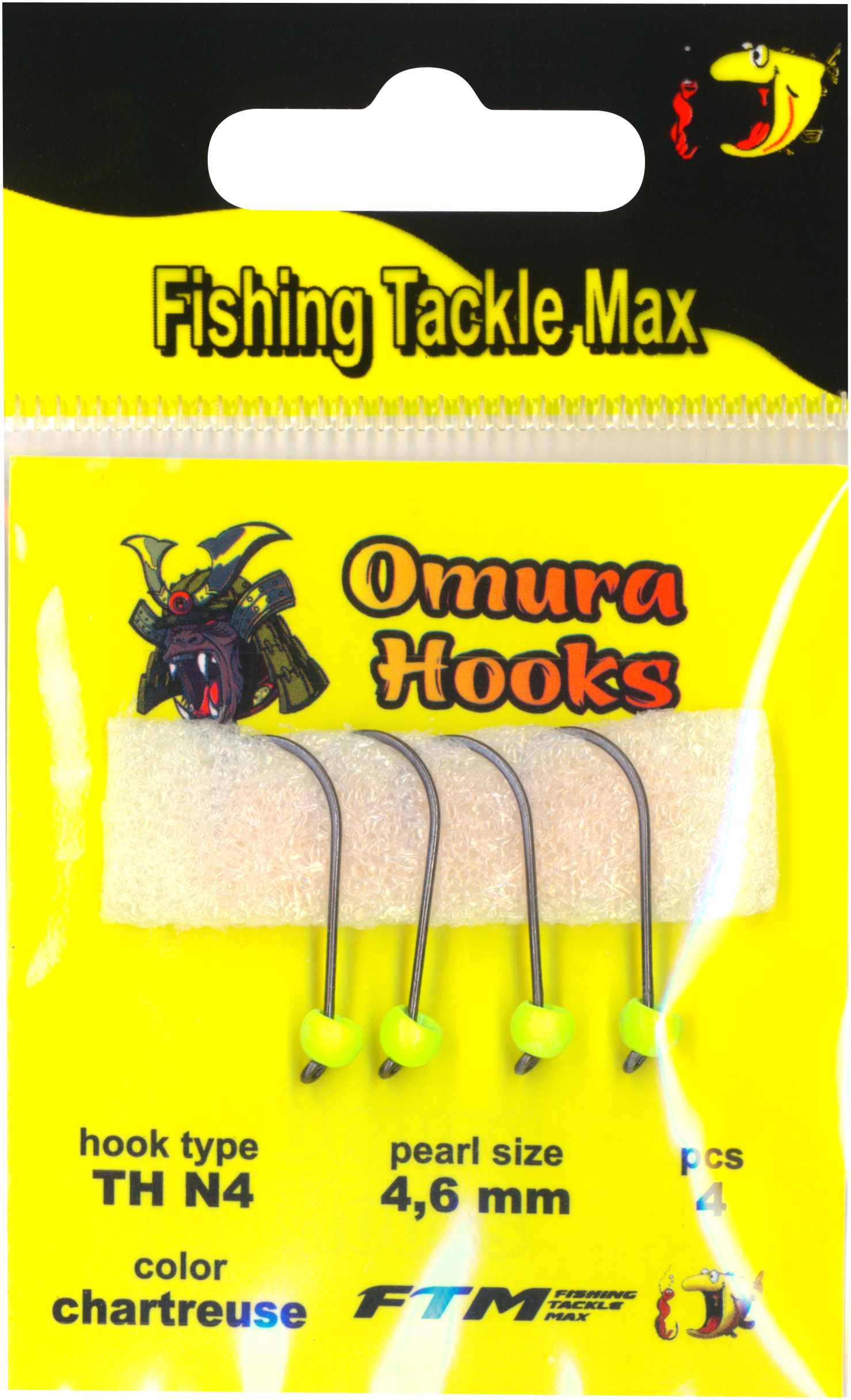 Omura Hook TH N4 chartreuse 4,6 mm 0,80 g 4 Stk.