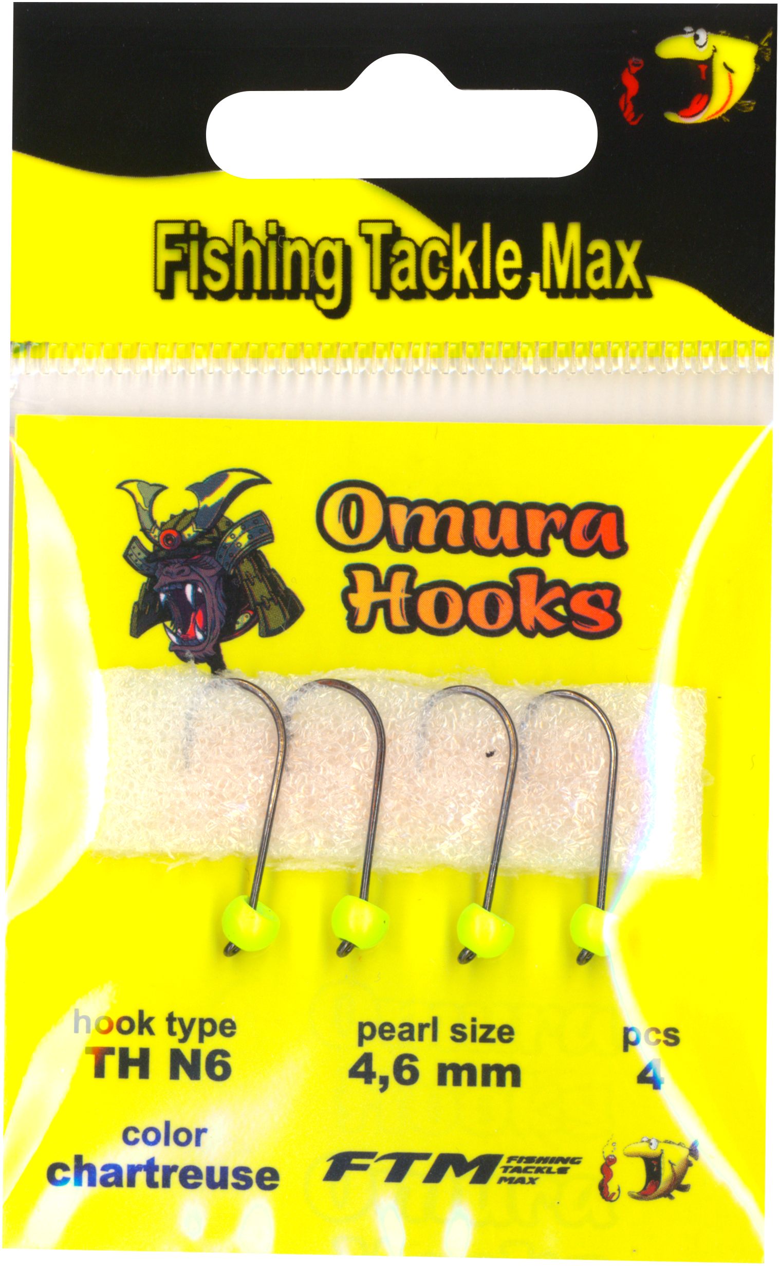 Omura Hook TH N6 chartreuse 4,6 mm 0,76 g 4 Stk.