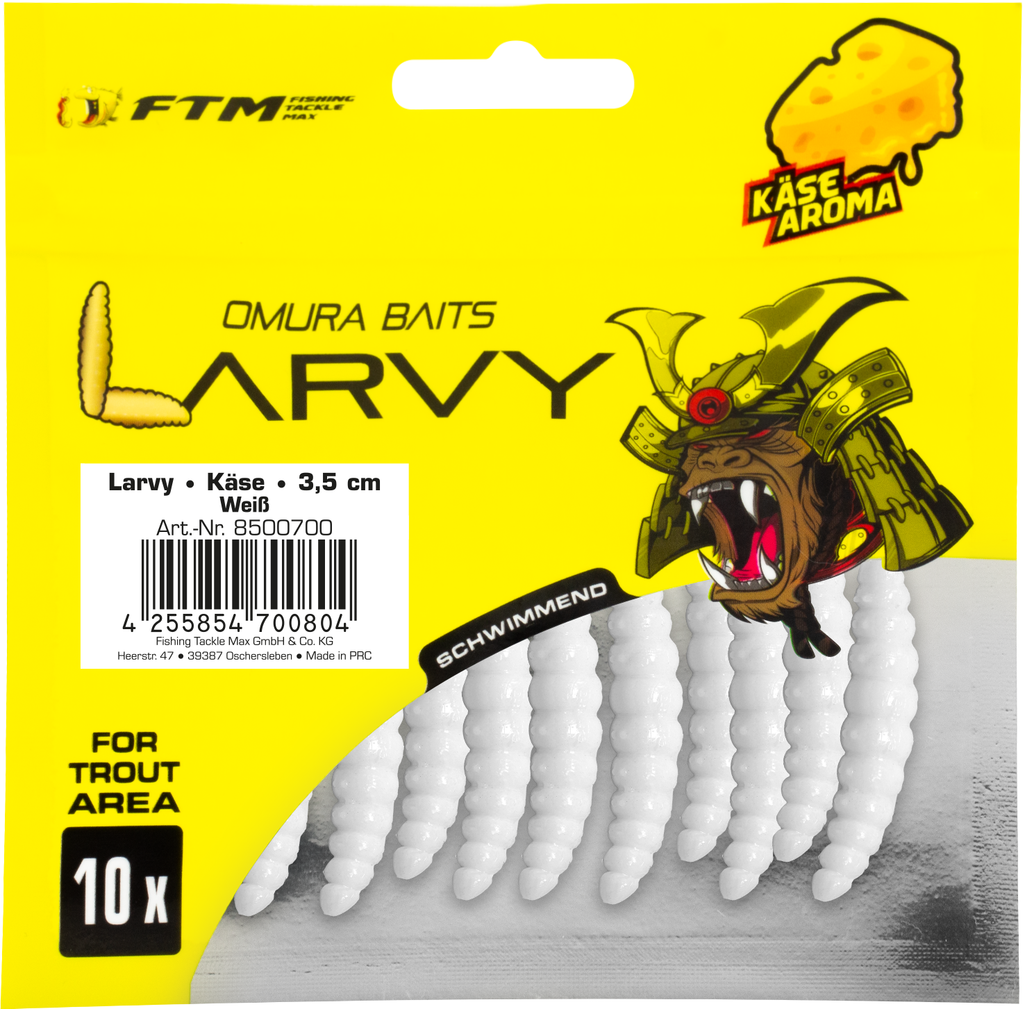 Omura Baits Larvy Käse 3,5 cm Weiß