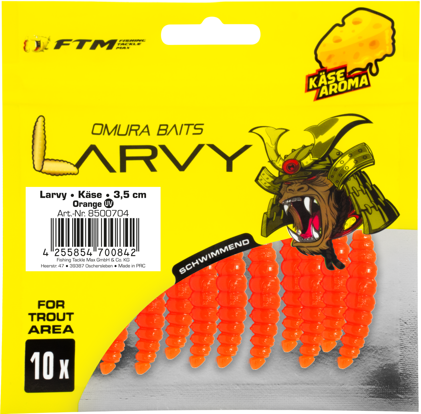 Omura Baits Larvy Käse 3,5 cm Orange