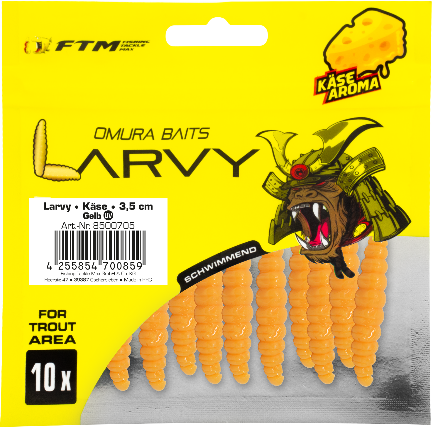 Omura Baits Larvy Käse 3,5 cm Gelb