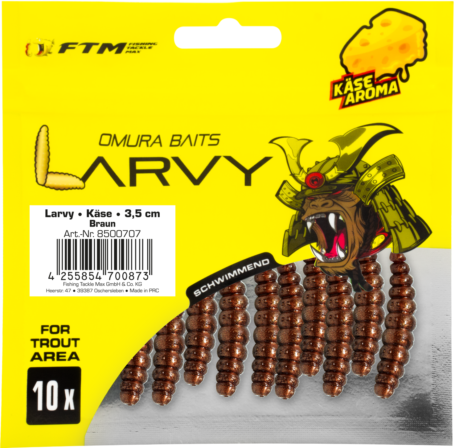 Omura Baits Larvy Käse 3,5 cm Braun