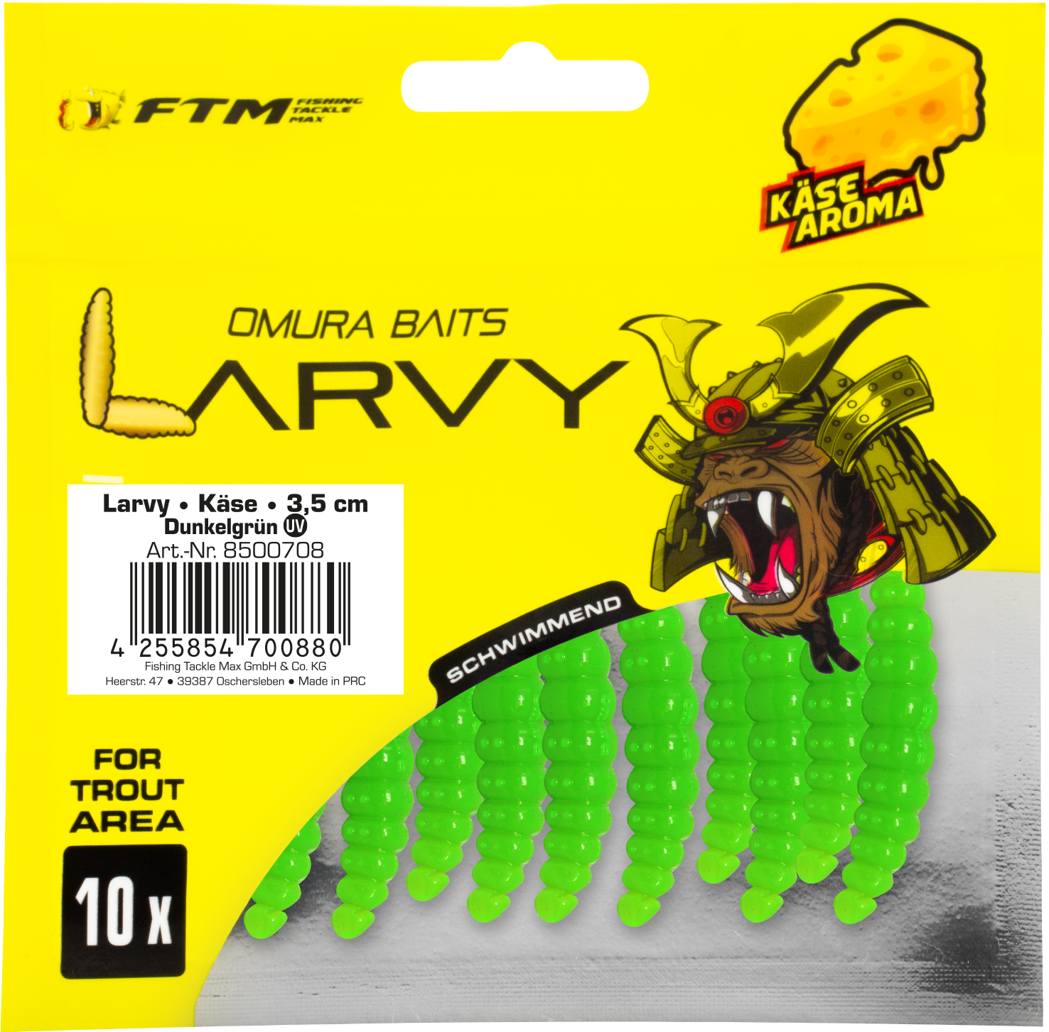 Omura Baits Larvy Käse 3,5 cm Dunkelgrün