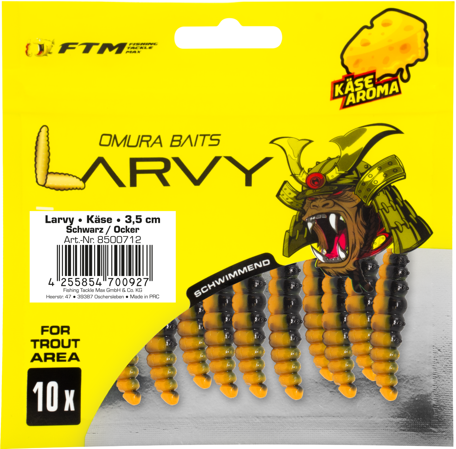 Omura Baits Larvy Käse 3,5 cm Schwarz / Ocker